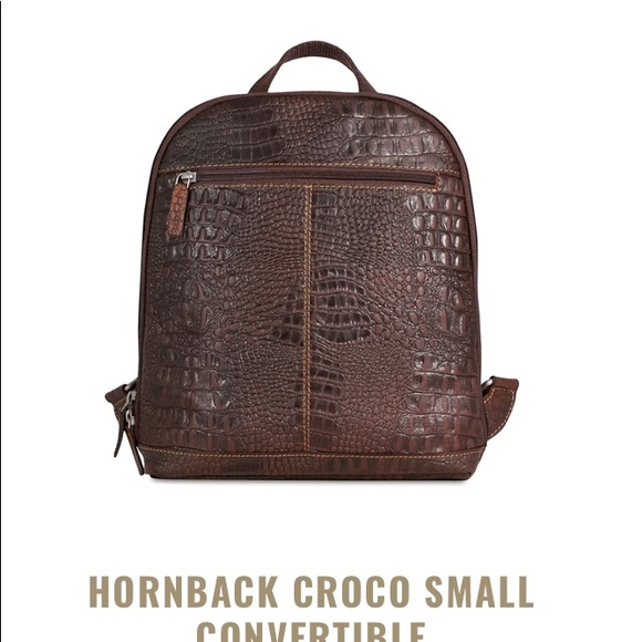 Jack Rogers Hornback Croco Convertible Backpack/Crossbody NWOT - Picture 8 of 15